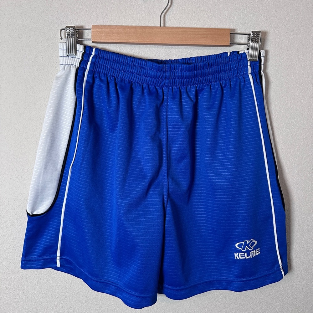 Kelme girls Blue and white Athletic soccer shorts size small